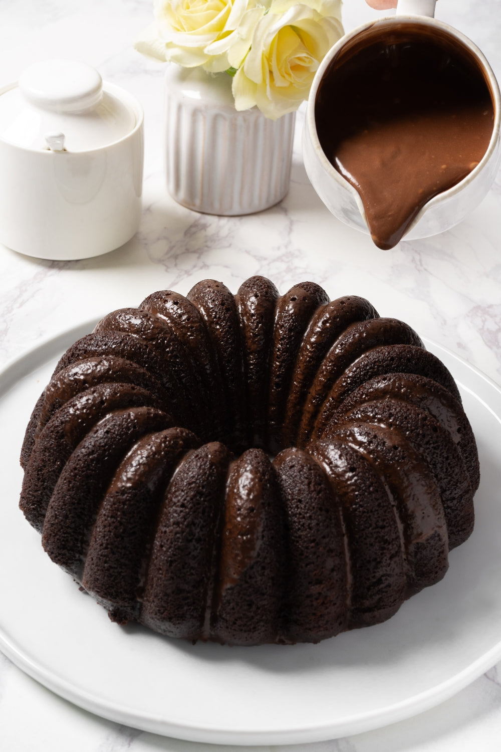 Bundt cake de chocolate.