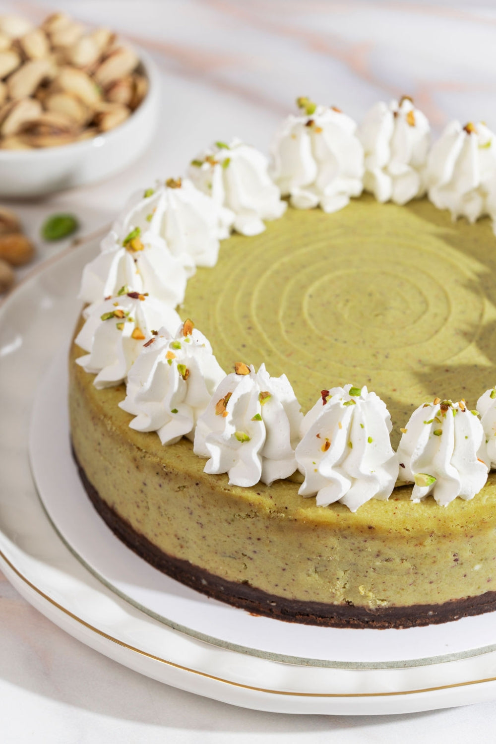 Cheesecake de pistachos.
