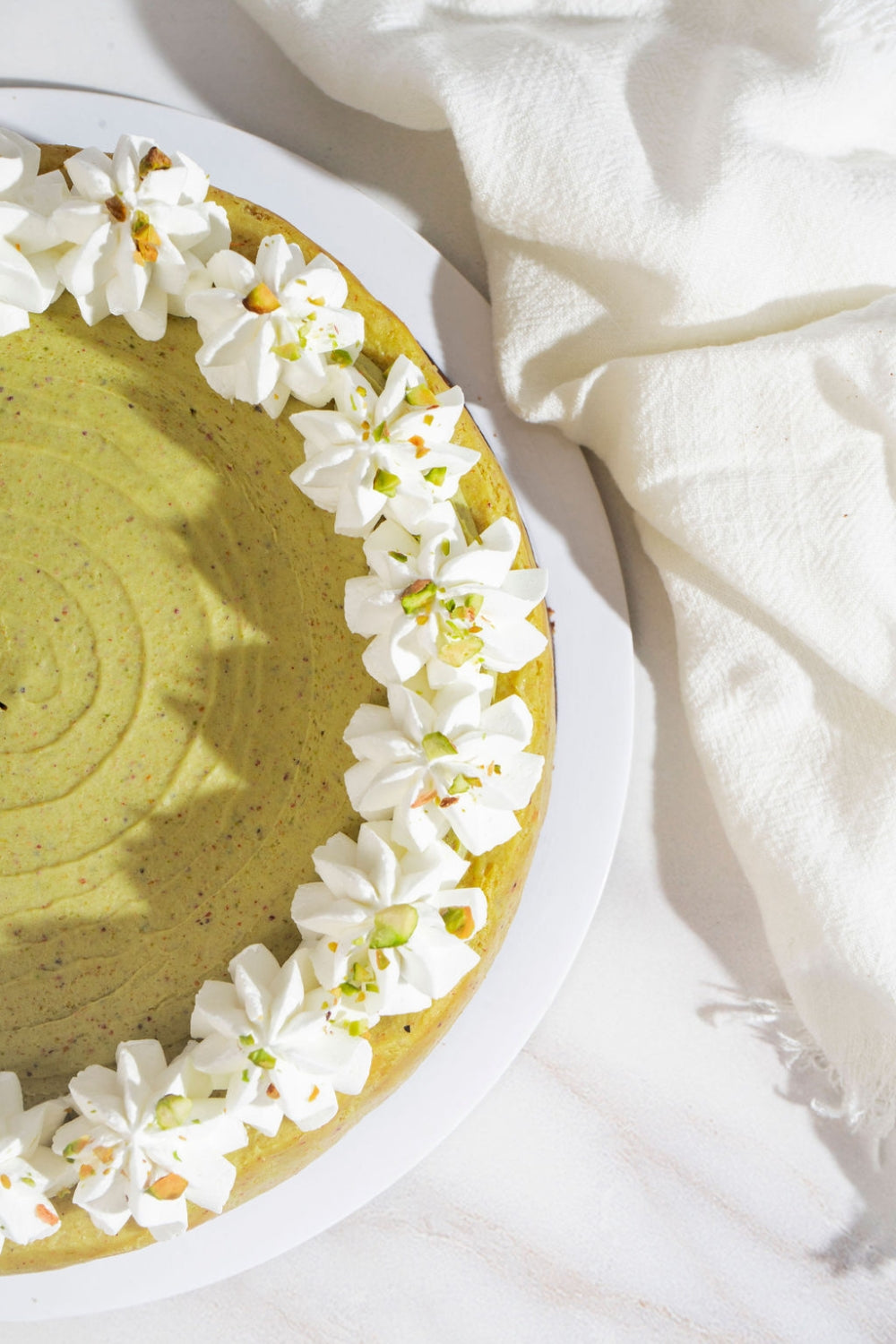 Cheesecake de pistachos.