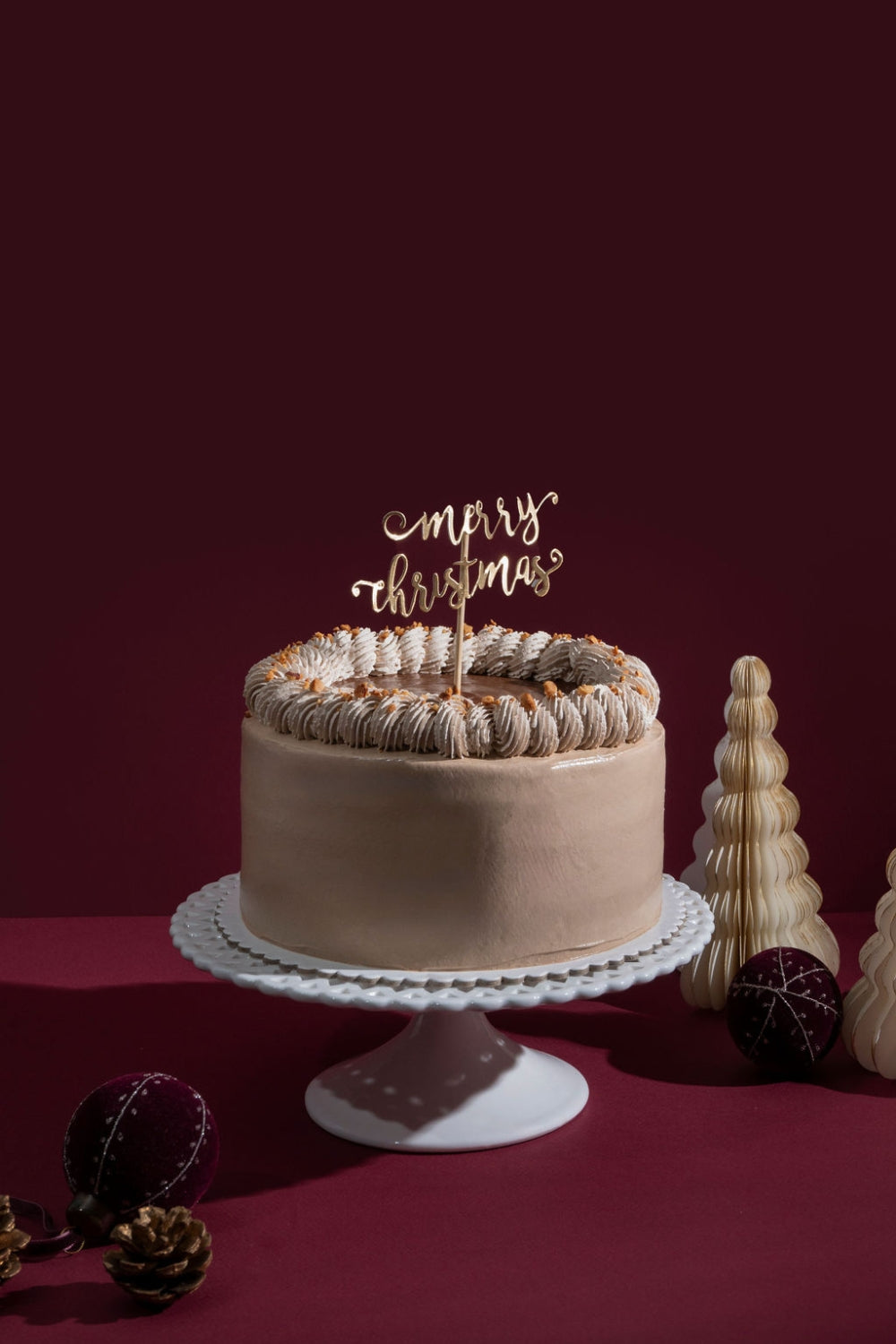 Torta de moka sobre un parante.