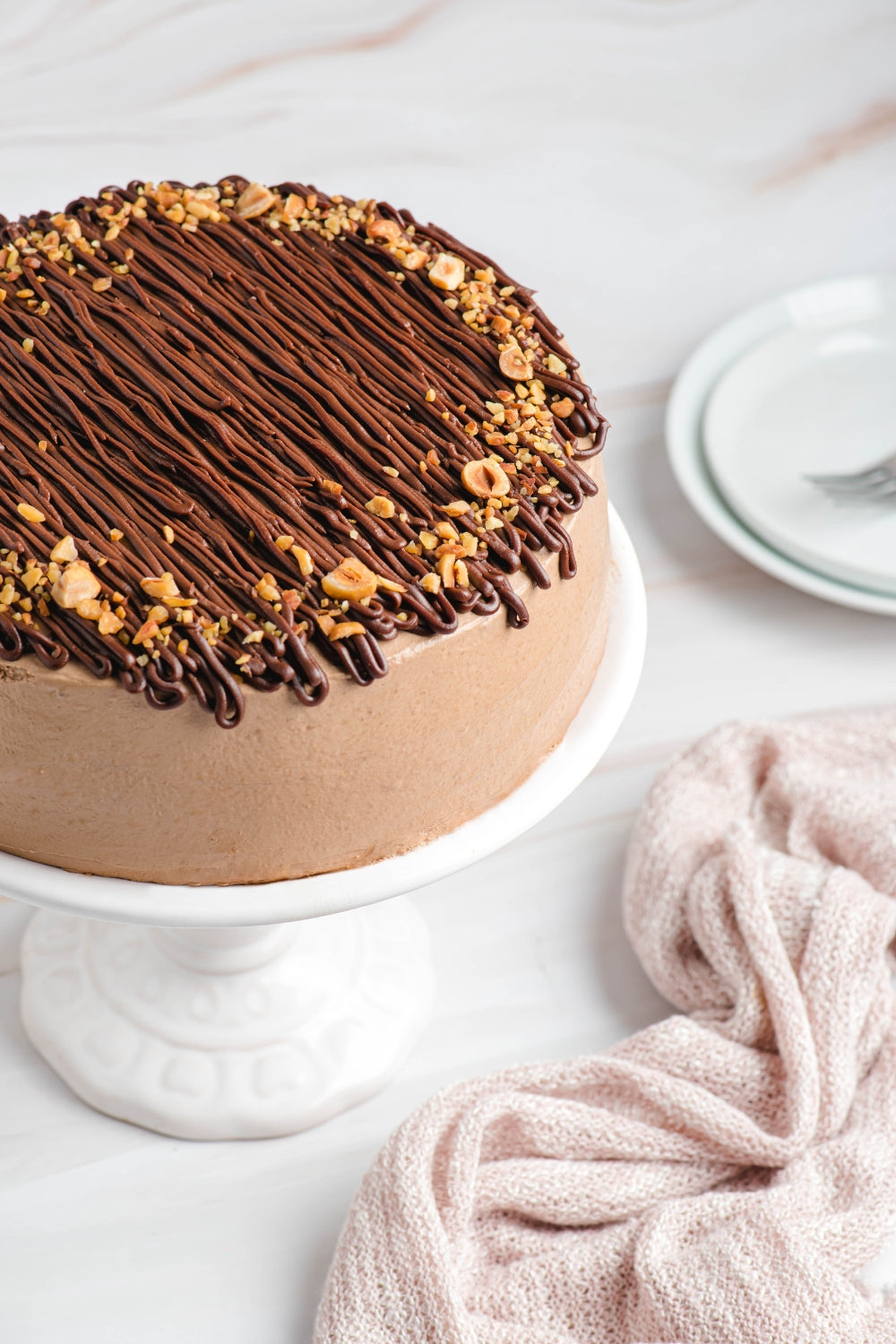 Torta de moka sobre un parante.